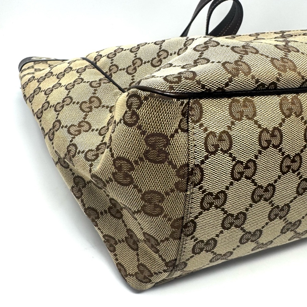 Gucci Positano GG Monogram Canvas Brown Tote Bag – Gold Hardware - Picture 4 of 15